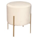 Pouf - eazy living - aras - velours blanc -  34 cm - lgance chic