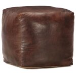 Pouf - vidaxl - marron fonc - cuir vritable de chvre - 40 x 40 x 40 cm - vintage