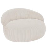 Pouf xxl d�houssable en velours c�tel� - 110 x 100 cm bananair beige