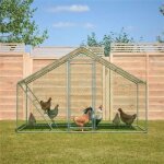 Poulailler 3x15m avec filet de protection - enclos ext�rieur pour volailles b�che �tanche et anti - uv ...