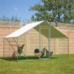 Poulailler 3x2m avec filet de protection - enclos ext�rieur pour volailles b�che �tanche et anti - uv ...