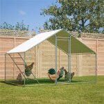 Poulailler 3x2m avec filet de protection - enclos ext�rieur pour volailles b�che �tanche et anti - uv ...