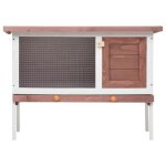 Poulailler en bois clapier dextrieur 1 niveau pour poules petits animaux lapins - 90 x 45 x 655 cm marron ...