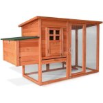 Poulailler en bois pour jardin extrieure poules cage canard quip d?un perchoir 182 x 75 x 103 cm xxl ...