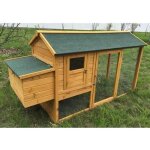 Poulailler chabo toit shingle - animal valley - 2  4 poules - marron - bois shingle - 198. 5cm x 75. ...