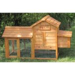 Poulailler enclos brda s - marron - 2 poules - bois trait - 150 x 70 x 93 cm - extrieur