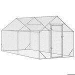 Poulailler - enclos petits animaux - hello2026 - cage � poules - argent 400x170x177cm acier galvanis� ...