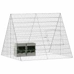 Promotion poulailler enclos � poules cage pour lapins argent 215x100x85 cm acier galvanis� 438756