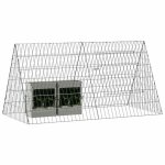 Promotion poulailler enclos � poules cage pour lapins argent 650x55x55 cm acier galvanis� 573665