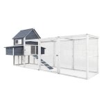 Poulailler gris 310x150x150cm cm bois nichoir & enclos bac amovible pour nettoyage cage Poulailler gris 310x150x150cm cm bois nichoir & enclos bac amovible pour nettoyage cage