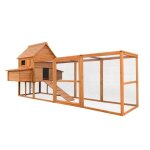 Wiltec poulailler 310 x 150 x 150 cm ? en bois ? nichoir et enclos ave