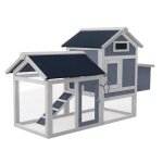 Wiltec poulailler avec nichoir et enclos ? 1520 x 520 x 920 mm ? en bois de sapin ? toit bitum� ? avec ...