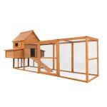 Poulailler avec nichoirs et libre parcours 310 cm bois grillage galvanis� marron 16 0000582