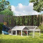 Poulailler pour poules cage � poule avec nichoir porte et toit ouvrable pour 4 et 8 poules 240 x 1125 ...