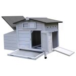 Poulailler sur pilotis en bois ? nid de ponte anti - pr�dateurs nettoyage facile 104x60x72 cm gris clair ...