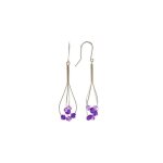 Les poulettes bijoux - boucles doreilles argent 925 6 perles de cristal violettes