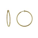 Les poulettes bijoux - boucles doreilles plaqu� or cr�oles pour oreilles non perc�es 15cm