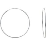 Les poulettes bijoux - boucles doreilles argent fines créoles 6cm Les poulettes bijoux - boucles doreilles argent fines créoles 6cm