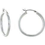 Les poulettes bijoux - boucles doreilles argent moyennes croles rondes