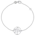 Les poulettes bijoux - bracelet argent 925 rhodi� arbre de vie