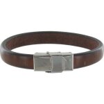 Les poulettes bijoux - bracelet homme cuir marron foncé large fermoir acier inoxydable - taille 19 cm ... Les poulettes bijoux - bracelet homme cuir marron foncé large fermoir acier inoxydable - taille 19 cm ...