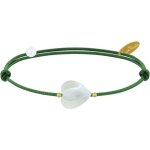 Les poulettes bijoux - bracelet petit coeur de nacre et perle plaqu or - classics - vert