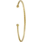 Les poulettes bijoux - bracelet plaqu or demi jonc zbr deux perles