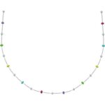 Collier argent perles mailles arc en ciel et perles argent - les poulettes bijoux
