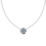 Les poulettes bijoux - collier argent rhodi� solitaire serti clos