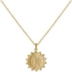 Les poulettes bijoux - collier plaqu or mdaille martele et billes