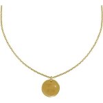 Les poulettes bijoux - collier plaqu or mdaille ronde grave mon etoile