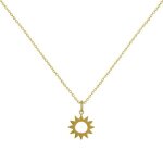 Les poulettes bijoux - collier plaqu� or soleil ajour�