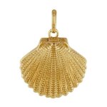 Les poulettes bijoux - pendentif plaqu� or coquille st jacques