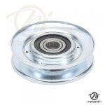 Poulie gorge en v avec roulement renforce.  77 mm. largeur 13 mm