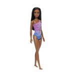 Poupe barbie - barbie - maillot mauve - prte pour le bord de leau - cheveux noirs - mixte