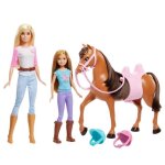 Poupe barbie stacie soeurs  cheval avec cheval et selle - multicolore - 2 pices - barbie