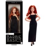 Poupe de collection - barbie - modle 04 - cheveux roux - petite robe noire - poupe articule