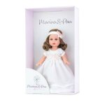 Poupe de communion - marina & pau - sofia - robe blanche - cheveux onduls