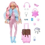La poupe est habille pour partir a la neige. barbie emporte 15 vetements et accessoires dont 1 valise ...