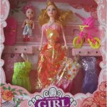 Poupe maman et fille - liam access - avec vlo et skateboard - rose - 3 ans +