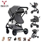 Poussette 3 en 1 - poussette b�b� - ceinture de s�curit� 5 points - pour nouveau - n� - magiczc - gris ...