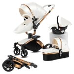 Poussette 3 en 1 magic zc poussette pousette trio 3 en 1 pousette cuir pu rotation � 360� avec grand ...
