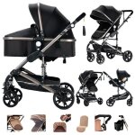 Poussette 3 en 1 magic zc poussettes pousette trio 3 en 1 pousette poussette pliable automatique en un ...