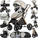 Poussette 3 en 1 nouveau - n� avec si�ge auto ? pliable confort max s�curit� harnais 5 points grande ...