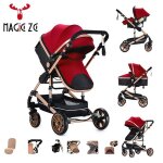 Poussette 3 en 1 poussette triopoussette b�b�rouge vifs�curit� harnais 5 points magiczc