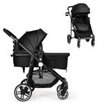 Poussette b�b� 4 roues 2 - en - 1 costway - pliage � une main - si�ge r�versible - dossierauvent r�glable ...