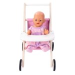 Poussette en bois engelhart pour poupée et poupon - 50 cm de haut - robuste et rose Poussette en bois engelhart pour poupée et poupon - 50 cm de haut - robuste et rose