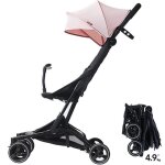 Poussette canne bebe2luxe piko ultra compacte et lgre cabine avion (rose)