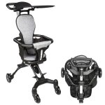 Poussette canne compacte - lvhcmfohm - portable et pliable - avec poign�e de pouss�e r�glable - 60x41x87 ...