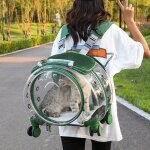 Poussette pour chats et chiens - fianao - chat jusqu� 5 kg - pc - 43x30x40cm - vert - transparent confortable ...